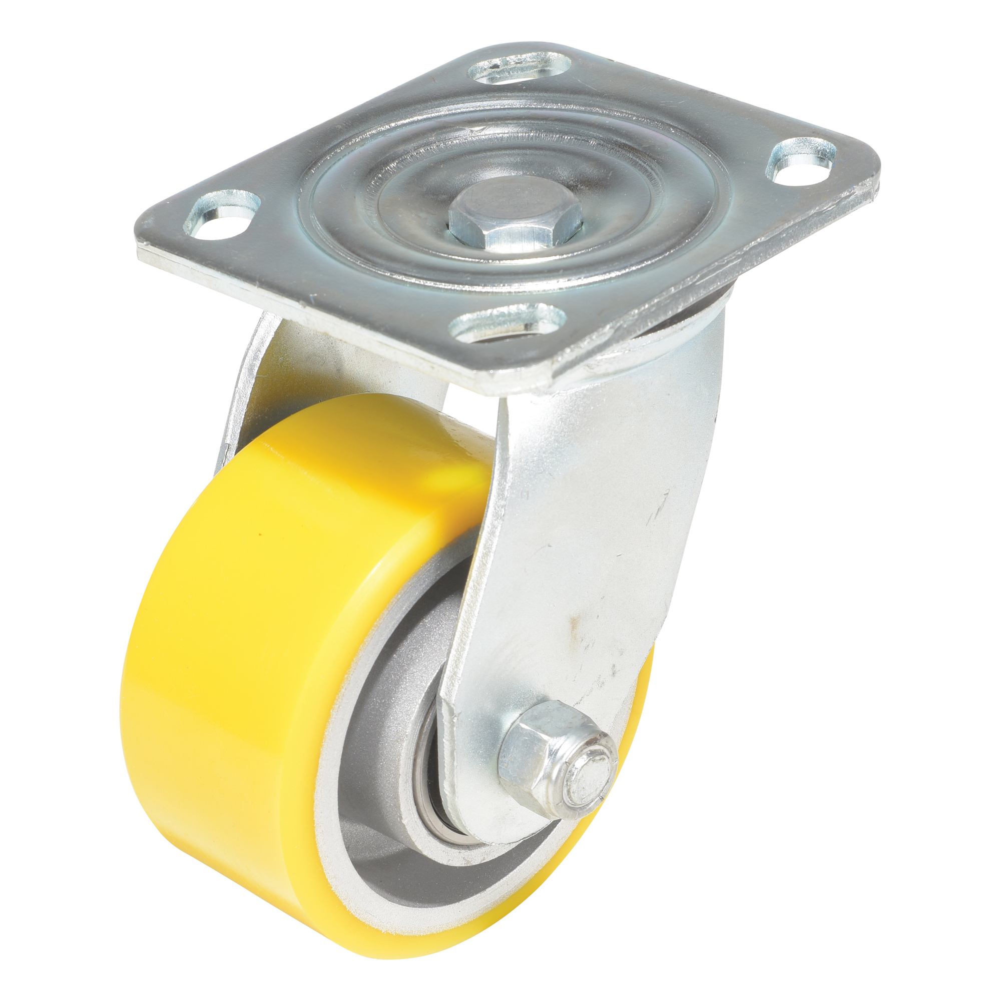Vestil Polyurethane Swivel Caster - 4in. x 2in., Non-Marking, Yellow, Model# CST-PY-4X2PUA-S